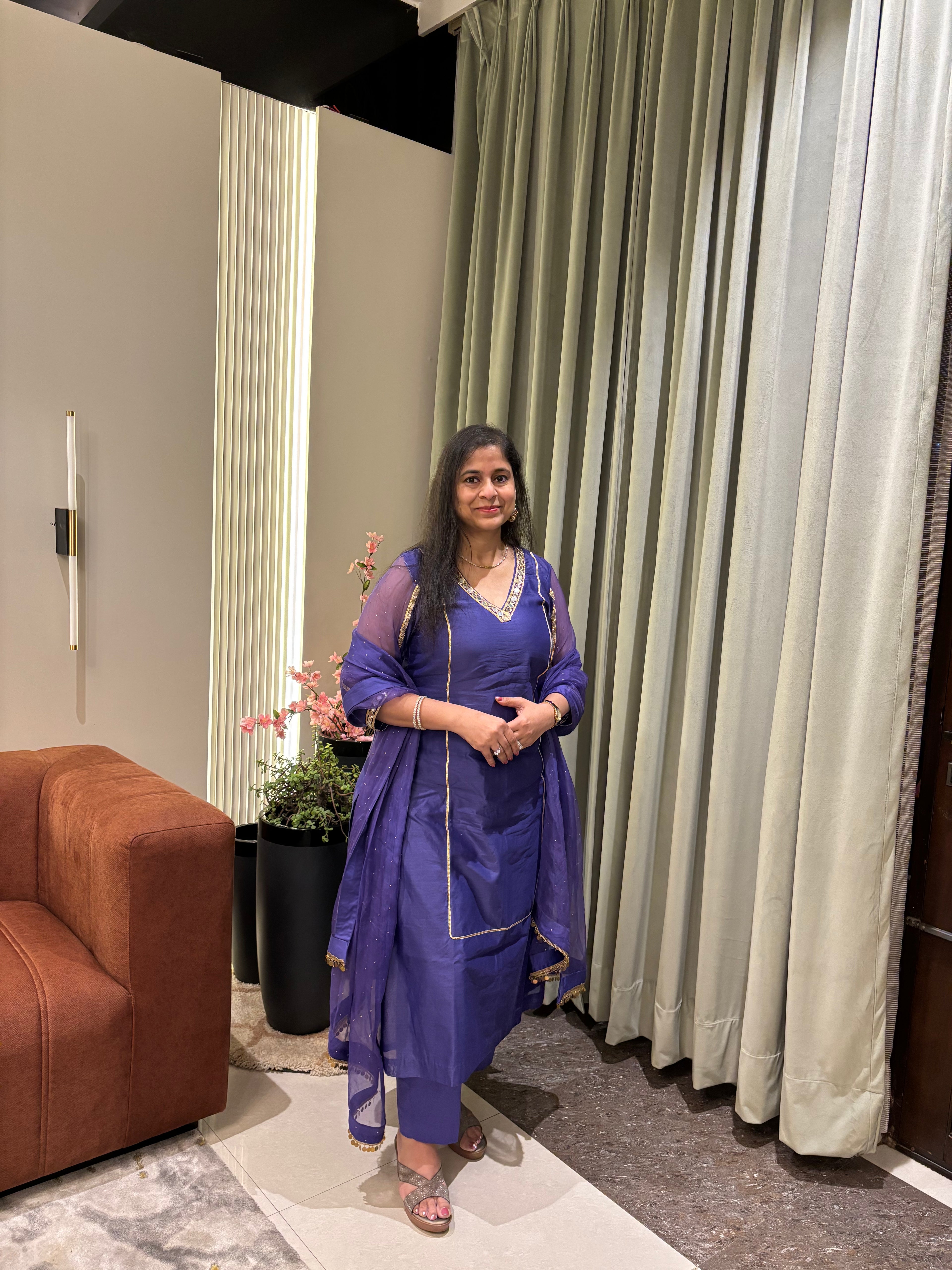 Chamak Chanderi three-piece set by GINNI:The Label