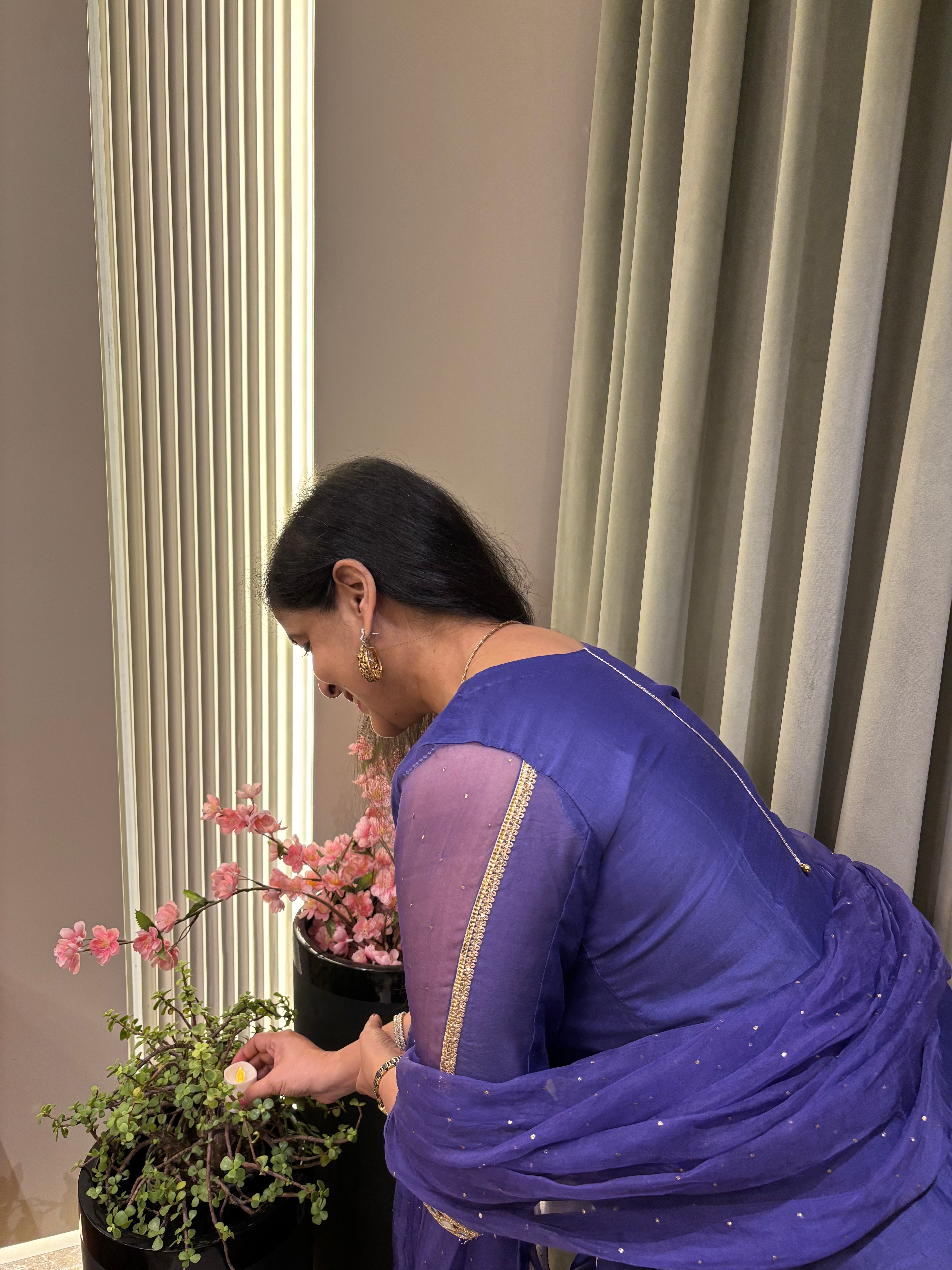 Chamak Chanderi three-piece set by GINNI:The Label