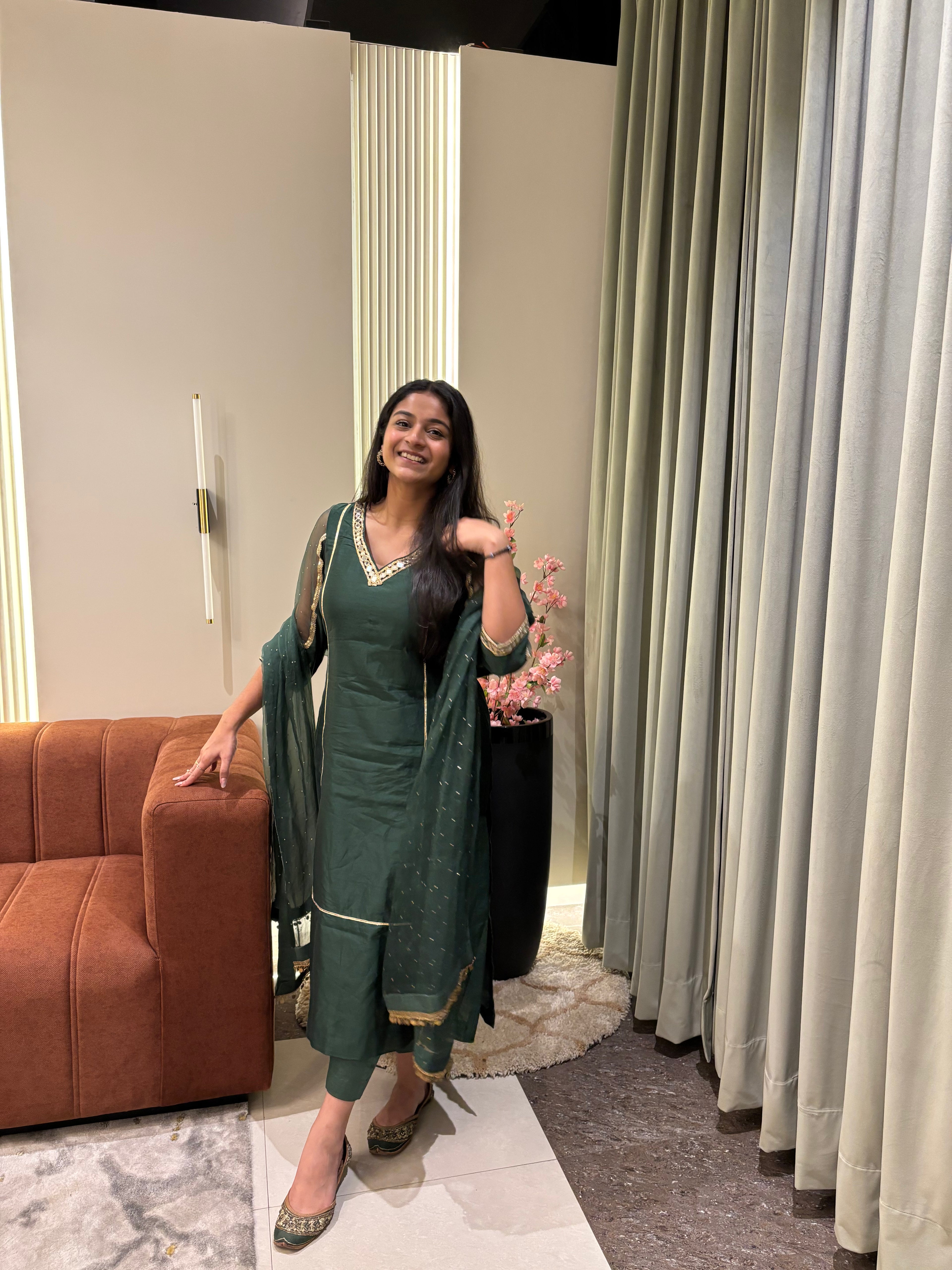 Chamak Chanderi three-piece set by GINNI:The Label