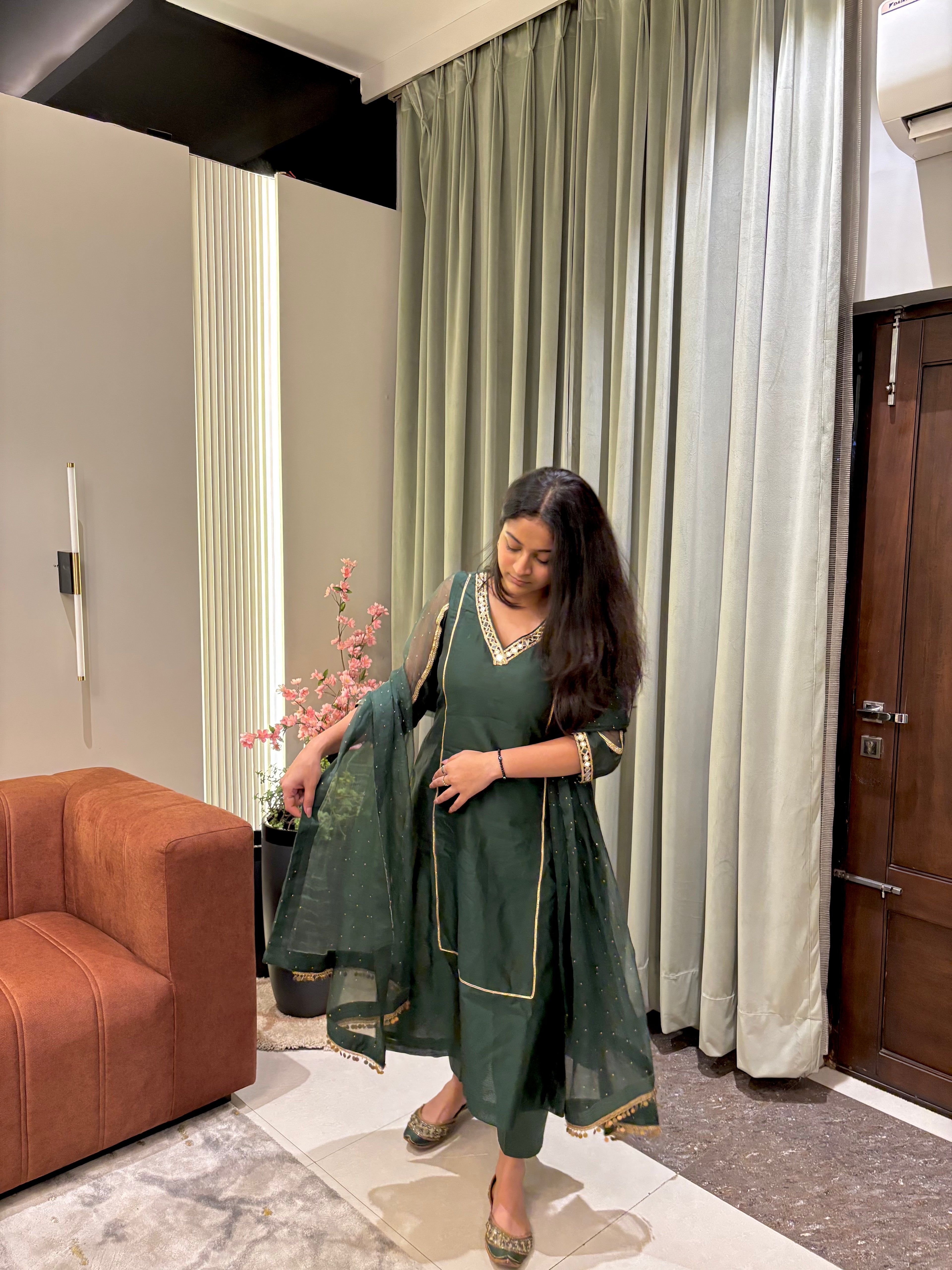 Chamak Chanderi three-piece set by GINNI:The Label