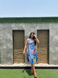 Sapphire cotton halter dress by GINNI:The Label
