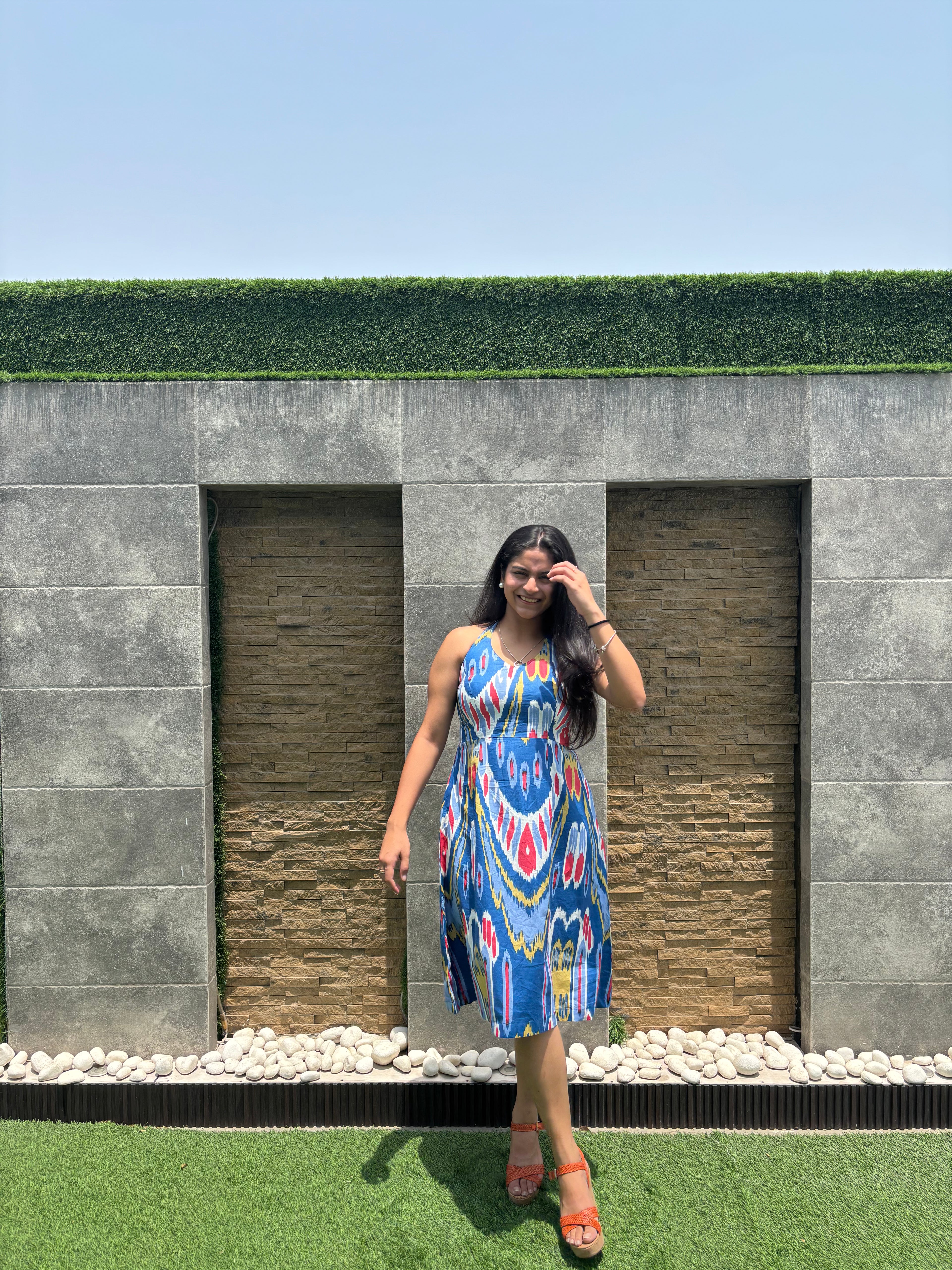 Sapphire cotton halter dress by GINNI:The Label