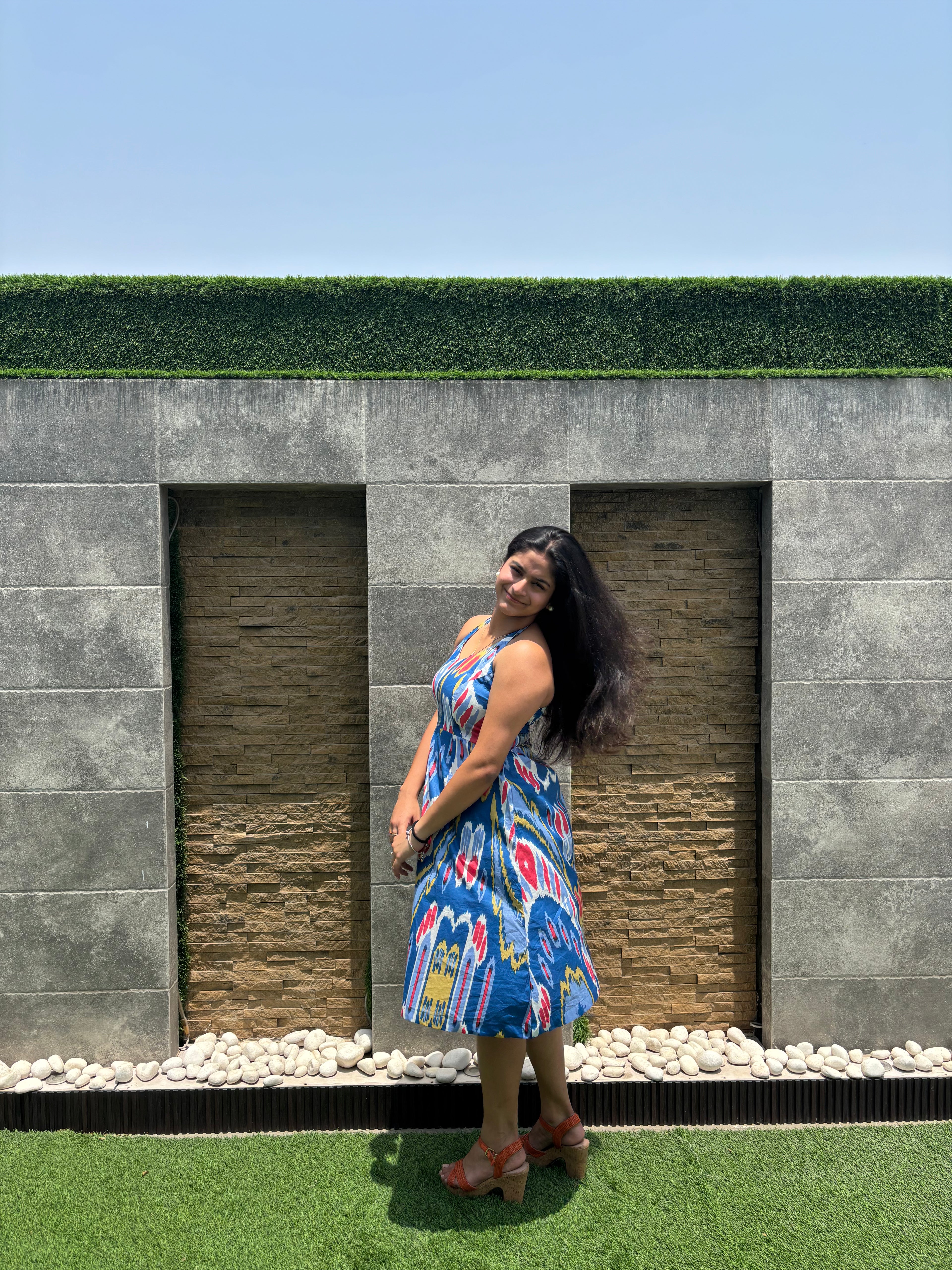 Sapphire cotton halter dress by GINNI:The Label